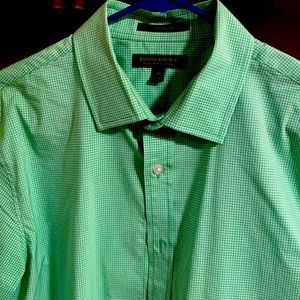 Green checked Banana Republic Dress shirt